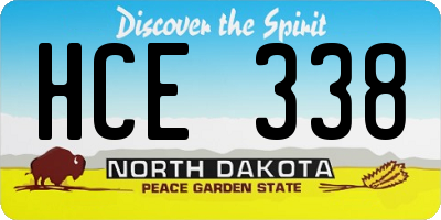 ND license plate HCE338