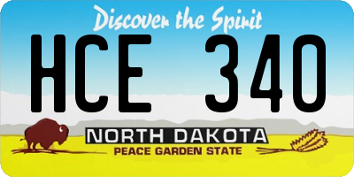 ND license plate HCE340