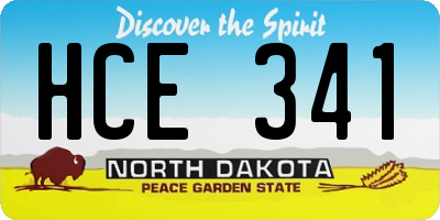 ND license plate HCE341