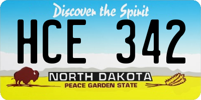 ND license plate HCE342