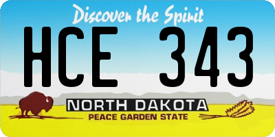 ND license plate HCE343