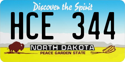 ND license plate HCE344
