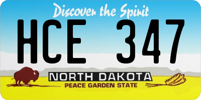 ND license plate HCE347