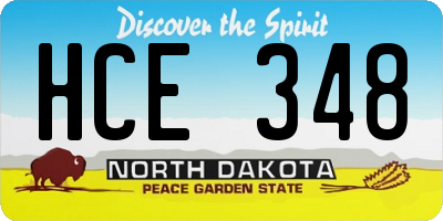 ND license plate HCE348