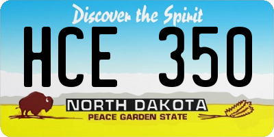 ND license plate HCE350