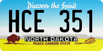 ND license plate HCE351