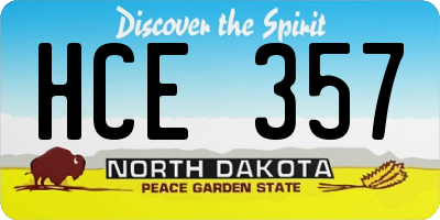 ND license plate HCE357