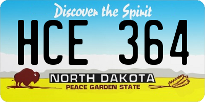 ND license plate HCE364