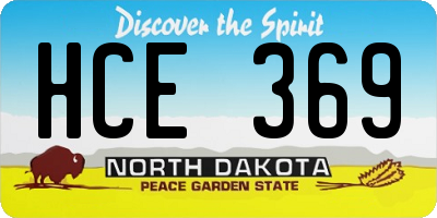 ND license plate HCE369