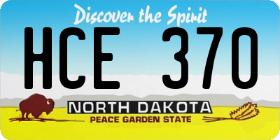 ND license plate HCE370