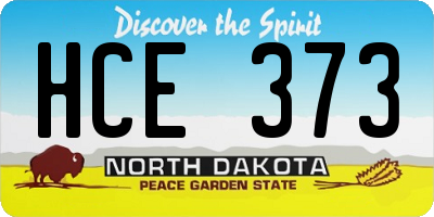 ND license plate HCE373