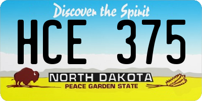 ND license plate HCE375