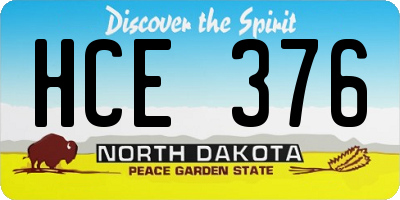 ND license plate HCE376