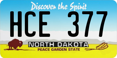 ND license plate HCE377