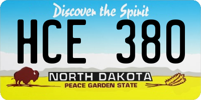 ND license plate HCE380