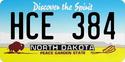 ND license plate HCE384
