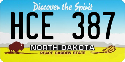 ND license plate HCE387