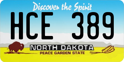 ND license plate HCE389