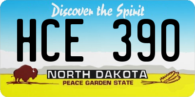 ND license plate HCE390