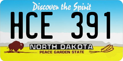 ND license plate HCE391