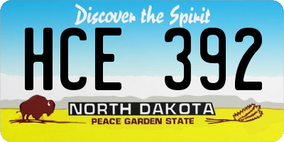 ND license plate HCE392