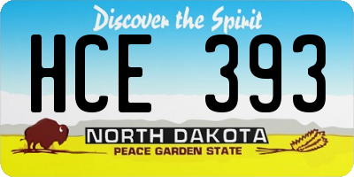 ND license plate HCE393