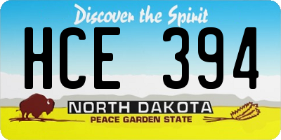 ND license plate HCE394