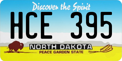 ND license plate HCE395