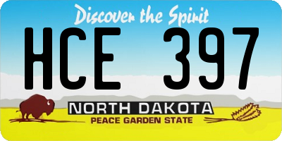 ND license plate HCE397