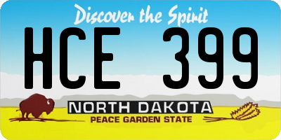 ND license plate HCE399