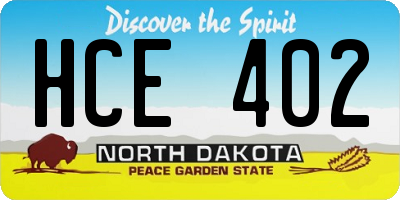 ND license plate HCE402