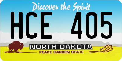 ND license plate HCE405