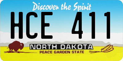 ND license plate HCE411