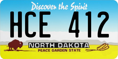 ND license plate HCE412