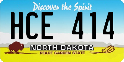ND license plate HCE414