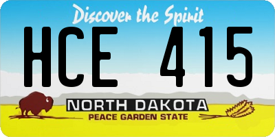 ND license plate HCE415