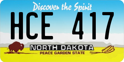 ND license plate HCE417