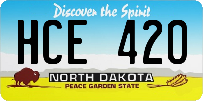 ND license plate HCE420