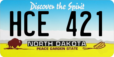 ND license plate HCE421