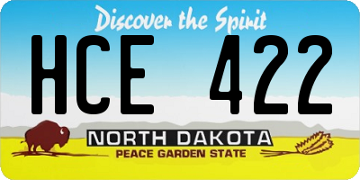 ND license plate HCE422