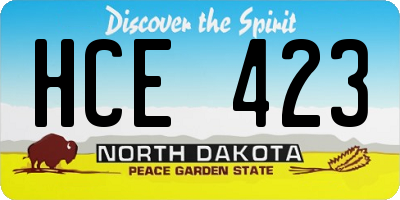 ND license plate HCE423