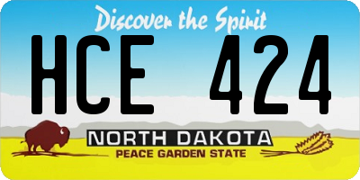 ND license plate HCE424