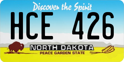 ND license plate HCE426