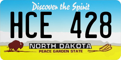 ND license plate HCE428