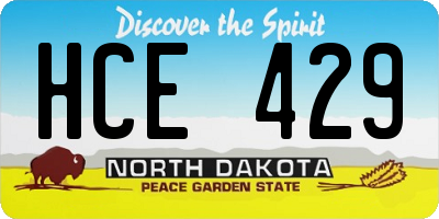 ND license plate HCE429