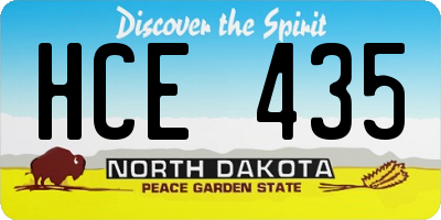 ND license plate HCE435