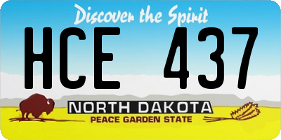 ND license plate HCE437