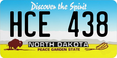 ND license plate HCE438