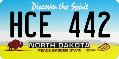 ND license plate HCE442