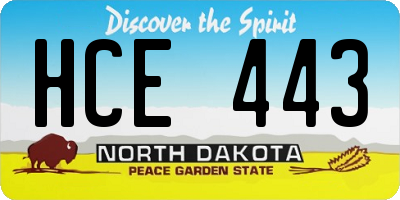 ND license plate HCE443